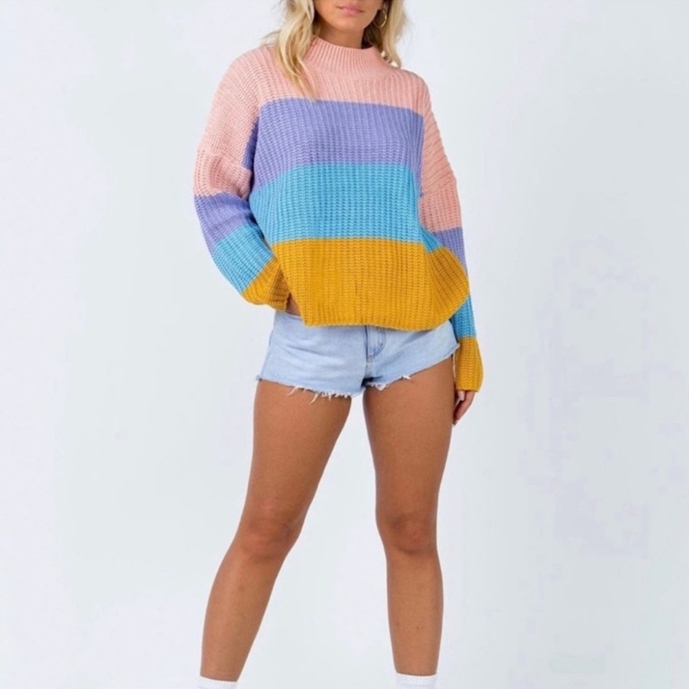Colorblock Chunky knit sweater - Picture 2 of 4